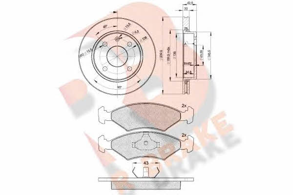 R Brake 3R03291064 Tarcze hamulcowe z klockami, komplet 3R03291064: Dobra cena w Polsce na 2407.PL - Kup Teraz!