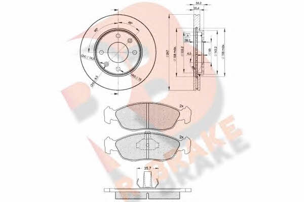 R Brake 3R11214694 Przednie wentylowane tarcze hamulcowe z klockami, kpl 3R11214694: Dobra cena w Polsce na 2407.PL - Kup Teraz!