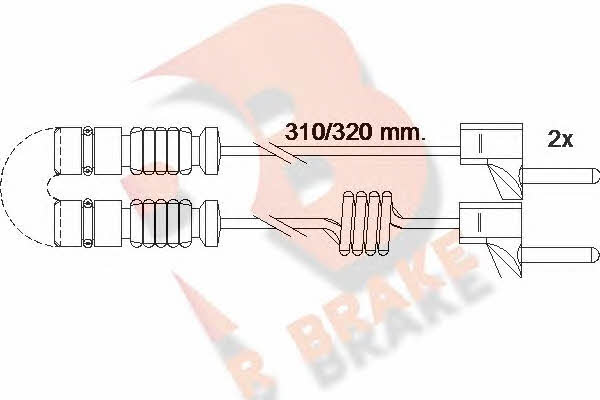 R Brake 610221RB Warning contact, brake pad wear 610221RB: Buy near me in Poland at 2407.PL - Good price!