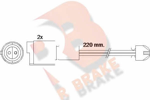 R Brake 610394RB Warning contact, brake pad wear 610394RB: Buy near me in Poland at 2407.PL - Good price!