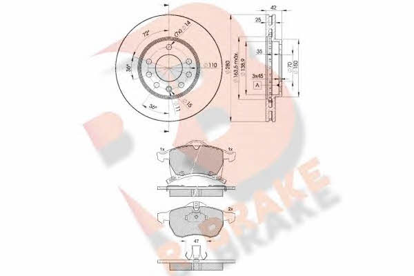  3R12489060 Front ventilated brake discs with pads, set 3R12489060: Buy near me in Poland at 2407.PL - Good price!