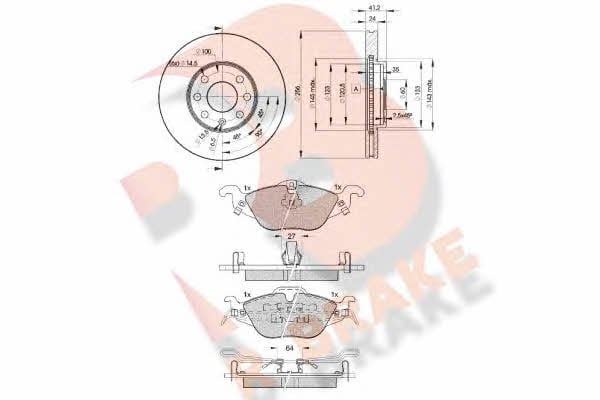 R Brake 3R12497879 Front ventilated brake discs with pads, set 3R12497879: Buy near me at 2407.PL in Poland at an Affordable price!