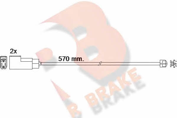 R Brake 610463RB Warning contact, brake pad wear 610463RB: Buy near me in Poland at 2407.PL - Good price!