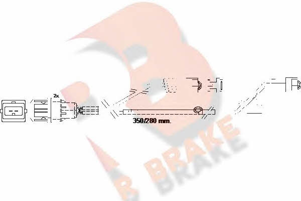 R Brake 610423RB Warning contact, brake pad wear 610423RB: Buy near me in Poland at 2407.PL - Good price!