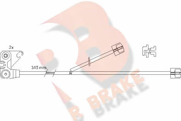 R Brake 610300RB Warning contact, brake pad wear 610300RB: Buy near me in Poland at 2407.PL - Good price!