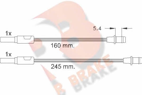 R Brake 610265RB Warning contact, brake pad wear 610265RB: Buy near me in Poland at 2407.PL - Good price!
