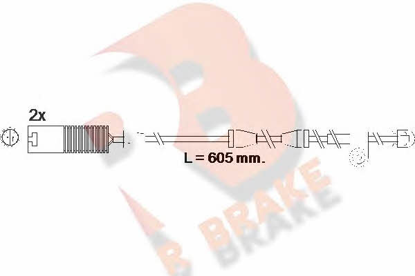 R Brake 610390RB Warning contact, brake pad wear 610390RB: Buy near me in Poland at 2407.PL - Good price!