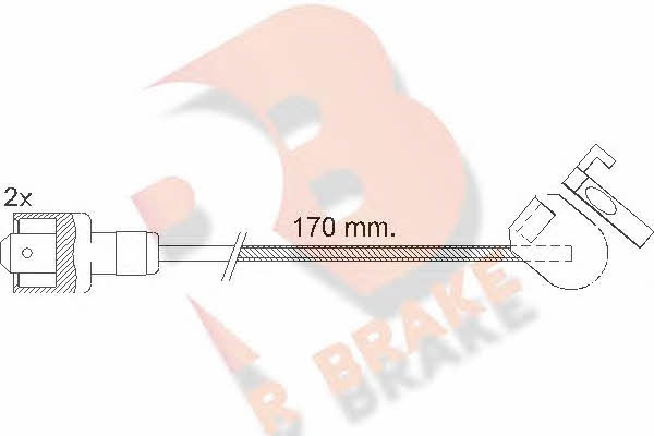 R Brake 610129RB Warning contact, brake pad wear 610129RB: Buy near me in Poland at 2407.PL - Good price!