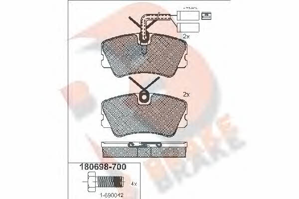 R Brake RB0698-700 Brake Pad Set, disc brake RB0698700: Buy near me in Poland at 2407.PL - Good price!