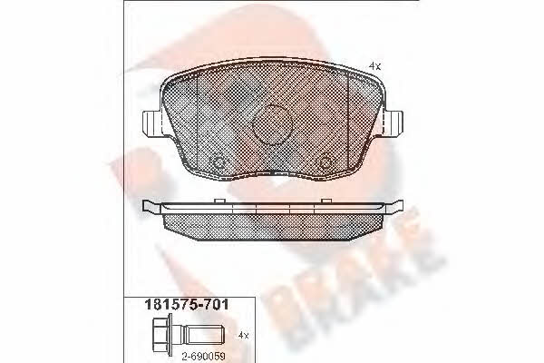 R Brake RB1575-701 Brake Pad Set, disc brake RB1575701: Buy near me in Poland at 2407.PL - Good price!