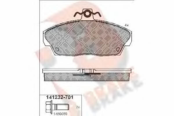 R Brake RB1232-701 Klocki hamulcowe, zestaw RB1232701: Dobra cena w Polsce na 2407.PL - Kup Teraz!