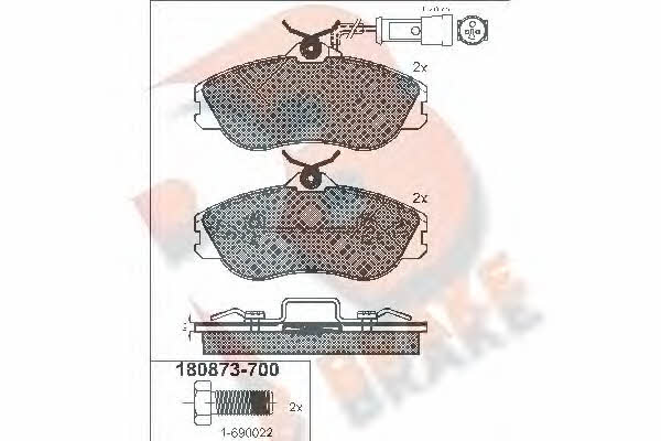 R Brake RB0873-700 Brake Pad Set, disc brake RB0873700: Buy near me in Poland at 2407.PL - Good price!