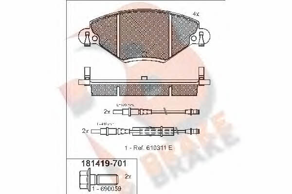 R Brake RB1419-701 Klocki hamulcowe, zestaw RB1419701: Dobra cena w Polsce na 2407.PL - Kup Teraz!