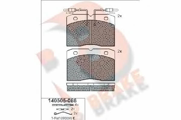 R Brake RB0505-066 Brake Pad Set, disc brake RB0505066: Buy near me in Poland at 2407.PL - Good price!