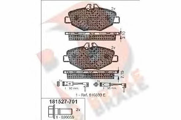 R Brake RB1527-701 Тормозные колодки дисковые, комплект RB1527701: Отличная цена - Купить в Польше на 2407.PL!