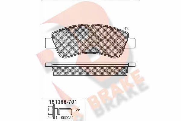 R Brake RB1388-701 Brake Pad Set, disc brake RB1388701: Buy near me in Poland at 2407.PL - Good price!