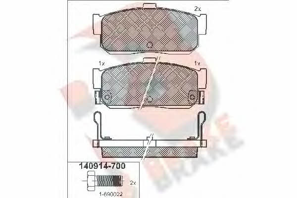 R Brake RB0914-700 Тормозные колодки дисковые, комплект RB0914700: Отличная цена - Купить в Польше на 2407.PL!