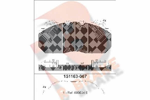 R Brake RB1163-067 Brake Pad Set, disc brake RB1163067: Buy near me in Poland at 2407.PL - Good price!