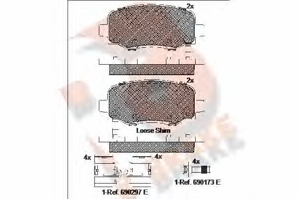 R Brake RB2176 Brake Pad Set, disc brake RB2176: Buy near me in Poland at 2407.PL - Good price!