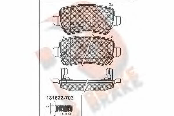 R Brake RB1622-703 Тормозные колодки дисковые, комплект RB1622703: Отличная цена - Купить в Польше на 2407.PL!