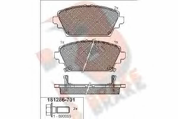 R Brake RB1286-701 Гальмівні колодки, комплект RB1286701: Приваблива ціна - Купити у Польщі на 2407.PL!