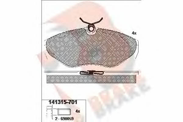 R Brake RB1315 Тормозные колодки дисковые, комплект RB1315: Отличная цена - Купить в Польше на 2407.PL!