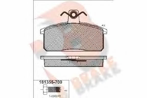 R Brake RB1355-700 Brake Pad Set, disc brake RB1355700: Buy near me in Poland at 2407.PL - Good price!