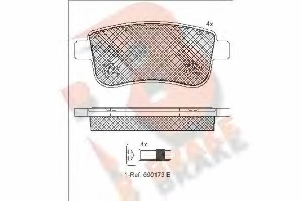 R Brake RB1904 Brake Pad Set, disc brake RB1904: Buy near me in Poland at 2407.PL - Good price!