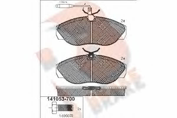 R Brake RB1053-700 Тормозные колодки дисковые, комплект RB1053700: Отличная цена - Купить в Польше на 2407.PL!