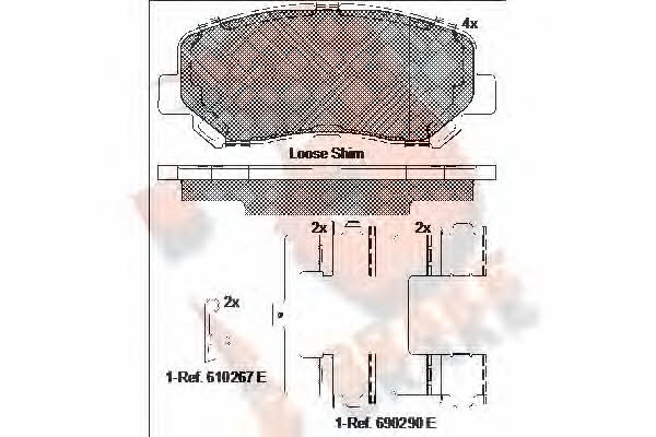 R Brake RB2196 Brake Pad Set, disc brake RB2196: Buy near me in Poland at 2407.PL - Good price!