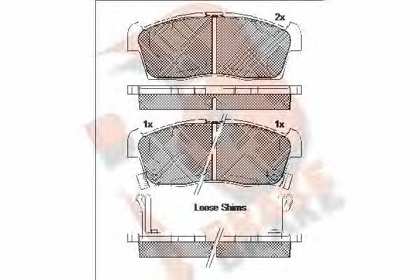 R Brake RB1833-203 Brake Pad Set, disc brake RB1833203: Buy near me in Poland at 2407.PL - Good price!