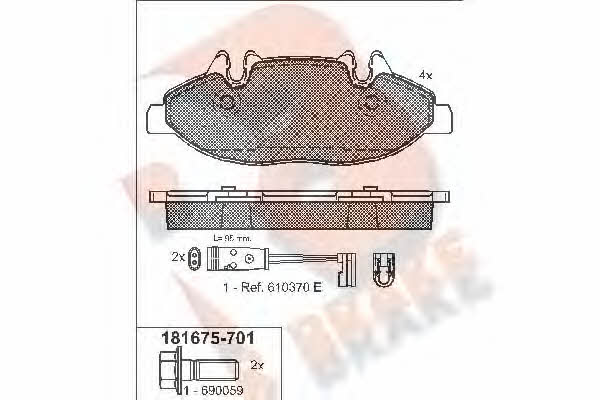R Brake RB1675-701 Brake Pad Set, disc brake RB1675701: Buy near me in Poland at 2407.PL - Good price!