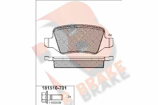 R Brake RB1510-701 Brake Pad Set, disc brake RB1510701: Buy near me in Poland at 2407.PL - Good price!