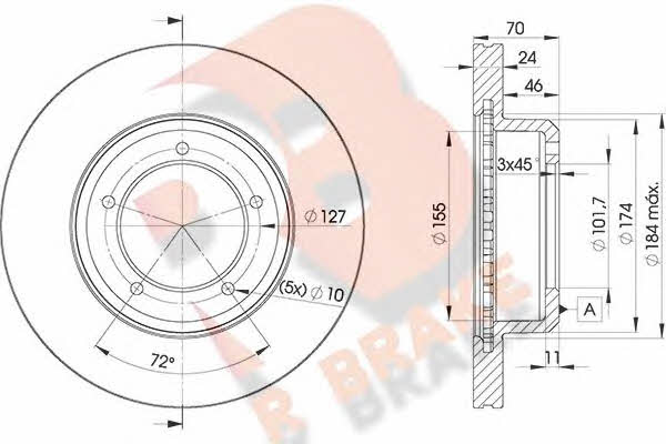 R Brake 78RBD20902 Front brake disc ventilated 78RBD20902: Buy near me at 2407.PL in Poland at an Affordable price!