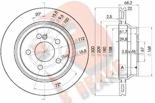 R Brake 78RBD20910 Rear ventilated brake disc 78RBD20910: Buy near me in Poland at 2407.PL - Good price!