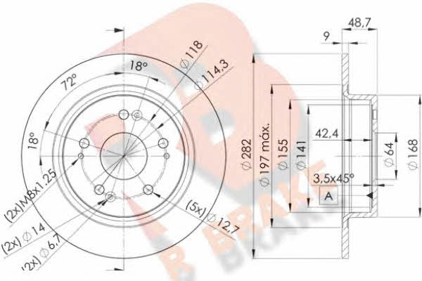 R Brake 78RBD21258 Диск гальмівний задній невентильований 78RBD21258: Приваблива ціна - Купити у Польщі на 2407.PL!