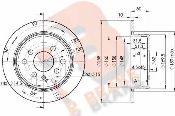 R Brake 78RBD29581 Rear brake disc, non-ventilated 78RBD29581: Buy near me in Poland at 2407.PL - Good price!