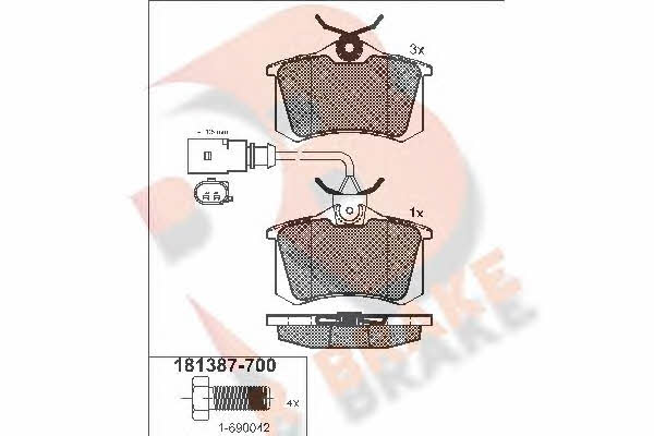 R Brake RB1387-700 Brake Pad Set, disc brake RB1387700: Buy near me in Poland at 2407.PL - Good price!