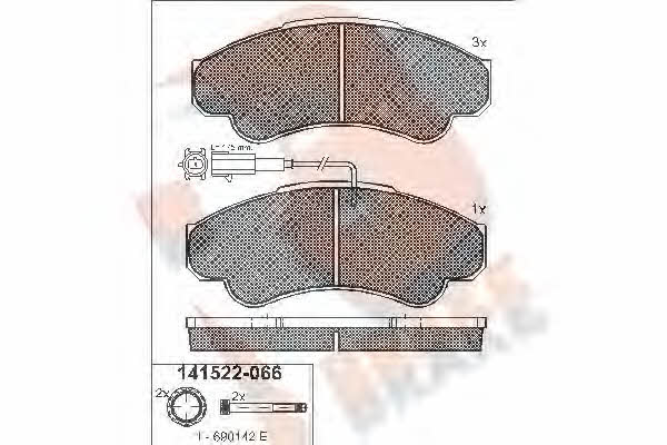 R Brake RB1522-066 Brake Pad Set, disc brake RB1522066: Buy near me in Poland at 2407.PL - Good price!