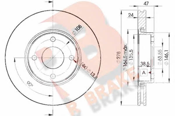 R Brake 78RBD26785 Диск гальмівний передній вентильований 78RBD26785: Приваблива ціна - Купити у Польщі на 2407.PL!