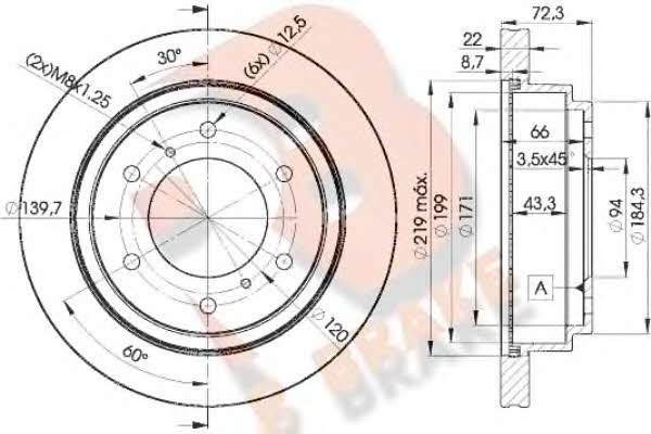 R Brake 78RBD18067 Brake disc 78RBD18067: Buy near me in Poland at 2407.PL - Good price!