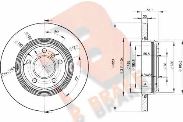 R Brake 78RBD23215 Hintere belüftete Bremsscheibe 78RBD23215: Kaufen Sie zu einem guten Preis in Polen bei 2407.PL!