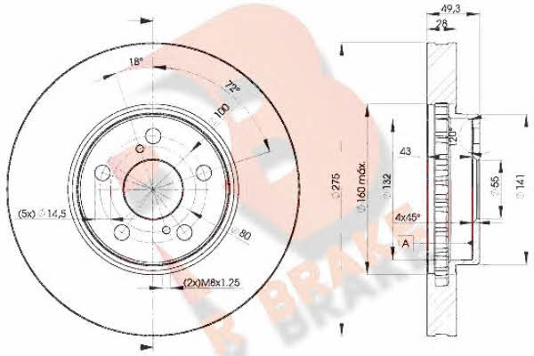 R Brake 78RBD20600 Innenbelüftete Bremsscheibe vorne 78RBD20600: Kaufen Sie zu einem guten Preis in Polen bei 2407.PL!