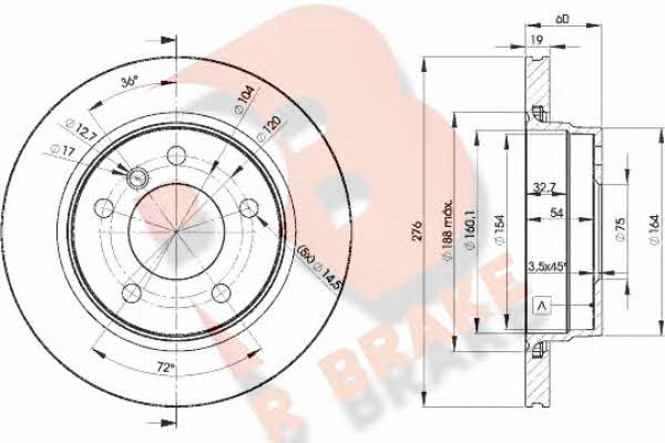 R Brake 78RBD22315 Wentylowana tarcza hamulcowa z tyłu 78RBD22315: Dobra cena w Polsce na 2407.PL - Kup Teraz!