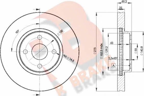 R Brake 78RBD21320 Bremsscheibe 78RBD21320: Kaufen Sie zu einem guten Preis in Polen bei 2407.PL!