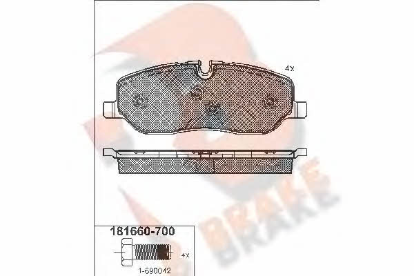 R Brake RB1660-700 Тормозные колодки дисковые, комплект RB1660700: Отличная цена - Купить в Польше на 2407.PL!