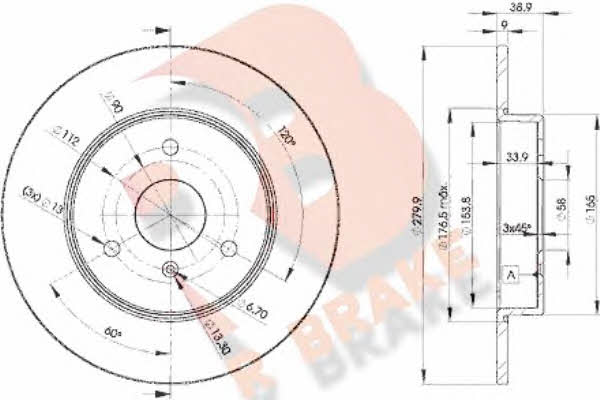 R Brake 78RBD24341 Unventilated front brake disc 78RBD24341: Buy near me in Poland at 2407.PL - Good price!