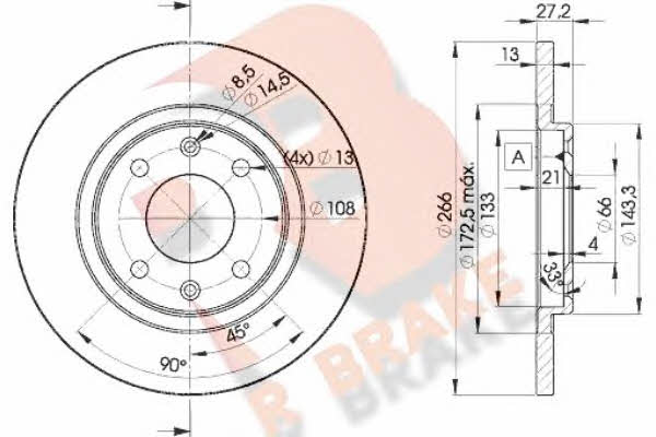 R Brake 78RBD24692 Unventilated front brake disc 78RBD24692: Buy near me in Poland at 2407.PL - Good price!