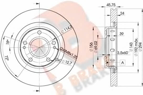 R Brake 78RBD25924 Тормозной диск передний вентилируемый 78RBD25924: Отличная цена - Купить в Польше на 2407.PL!