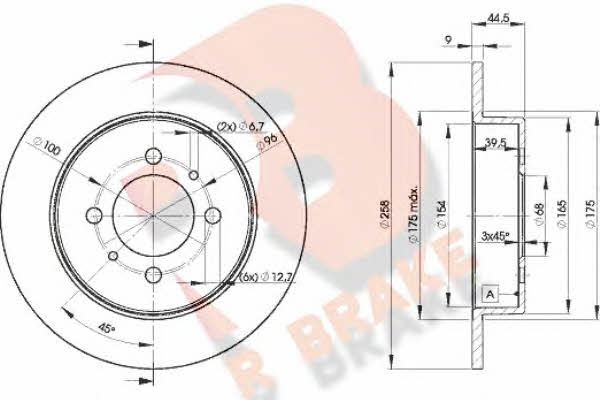 R Brake 78RBD25401 Тормозной диск задний невентилируемый 78RBD25401: Отличная цена - Купить в Польше на 2407.PL!